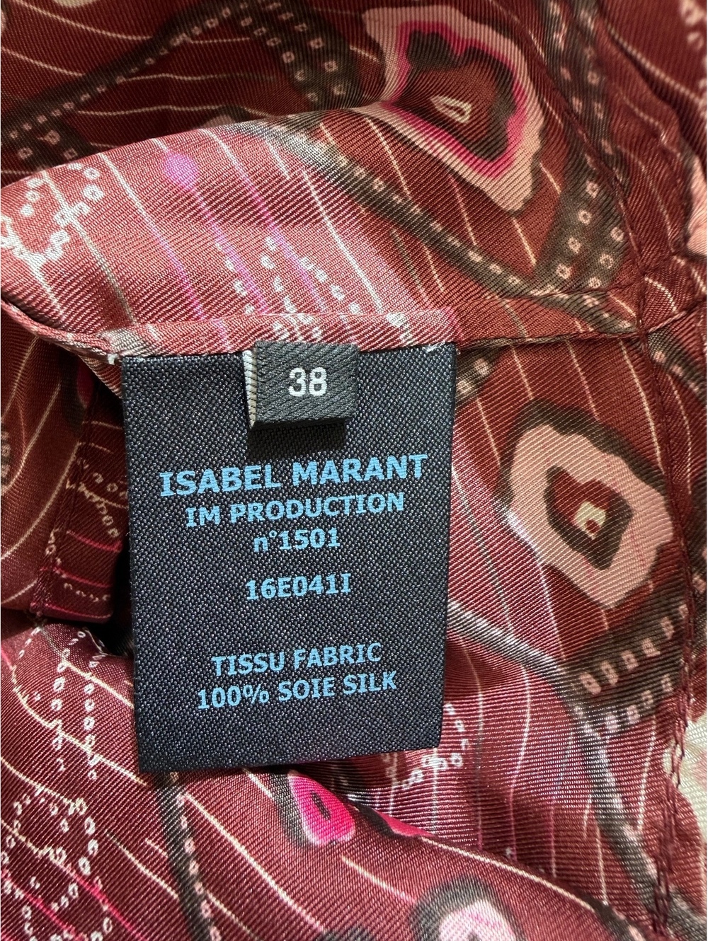 Isabel Marant Silk Printed Wrap Top FR 38 M Red Sleeveless Blouse - Picture 6 of 10